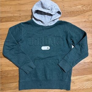 Jordan Green and Gray Kid’s Hoodie Size Large